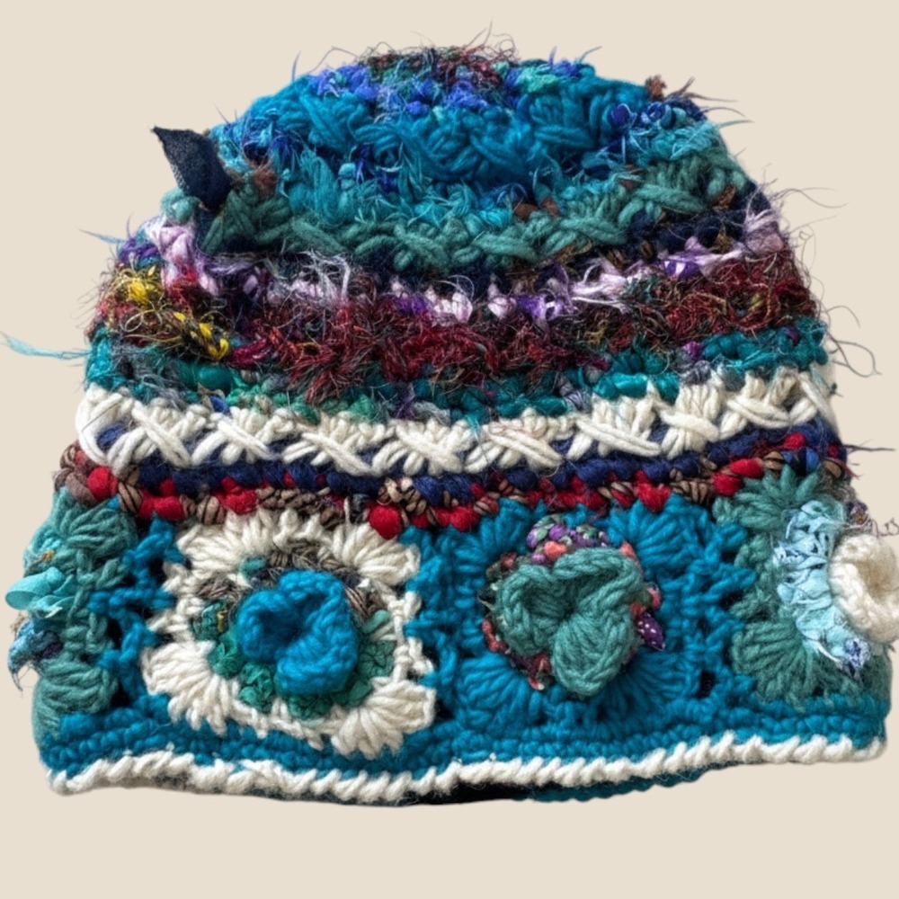 Bohemian-style crochet beanie "The Cozy Collection" by Earthbound Trading Co.NWT
